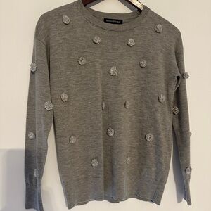 Gray Sweater with Textured Accents